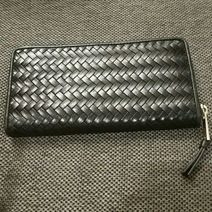 Cole Haan Black Leather Zip Wallet